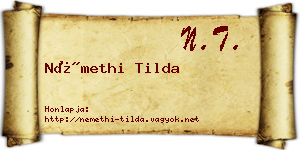 Némethi Tilda névjegykártya